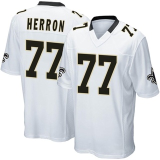 Game Justin Herron Men's New Orleans Saints Jersey - White