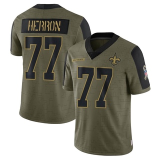 Limited Justin Herron Men's New Orleans Saints 2021 Salute To Service Jersey - Olive