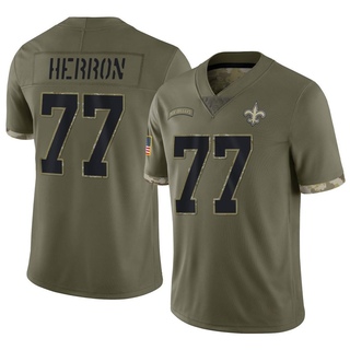 Limited Justin Herron Men's New Orleans Saints 2022 Salute To Service Jersey - Olive