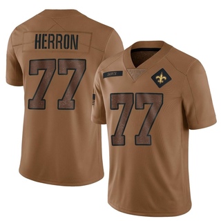 Limited Justin Herron Men's New Orleans Saints 2023 Salute To Service Jersey - Brown