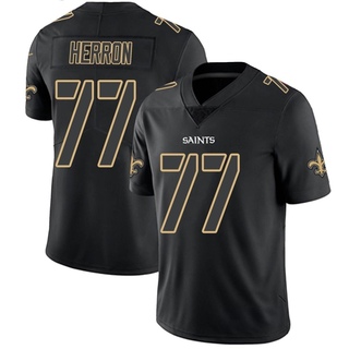 Limited Justin Herron Men's New Orleans Saints Jersey - Black Impact