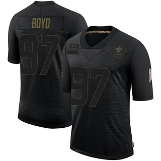 Limited Khristian Boyd Men's New Orleans Saints 2020 Salute To Service Jersey - Black