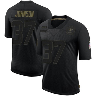 Limited Lawrence Johnson Men's New Orleans Saints 2020 Salute To Service Jersey - Black