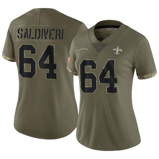 Limited Nick Saldiveri Women's New Orleans Saints 2022 Salute To Service Jersey - Olive