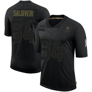 Limited Nick Saldiveri Youth New Orleans Saints 2020 Salute To Service Jersey - Black