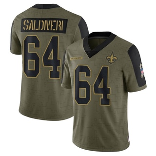 Limited Nick Saldiveri Youth New Orleans Saints 2021 Salute To Service Jersey - Olive