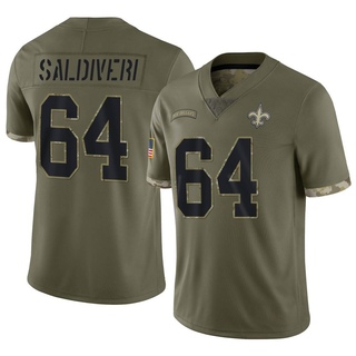 Limited Nick Saldiveri Youth New Orleans Saints 2022 Salute To Service Jersey - Olive